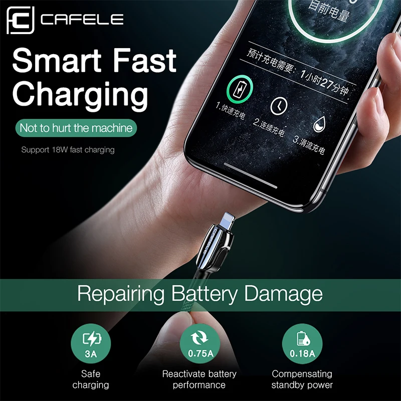  Cafele 18W USB C zu für Blitz Ladekabel für iPhone 11 Pro Xs Max X XR 8 Plus schnelle Lade USB Kabe