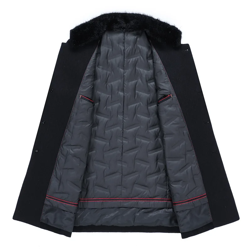 Новинка года; длинный воротник из натурального меха; Abrigo Invierno Hombre