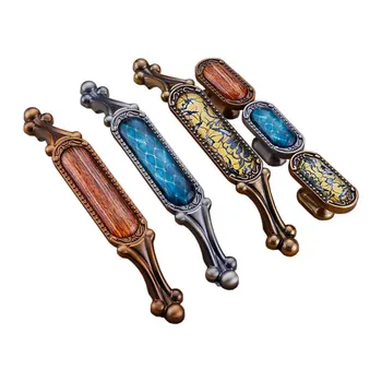 LBA Classical Chinese Style Crystal Door Handles Wardrobe Drawer Pull Kitchen Cabinet Handles For Furniture Interior Knobs