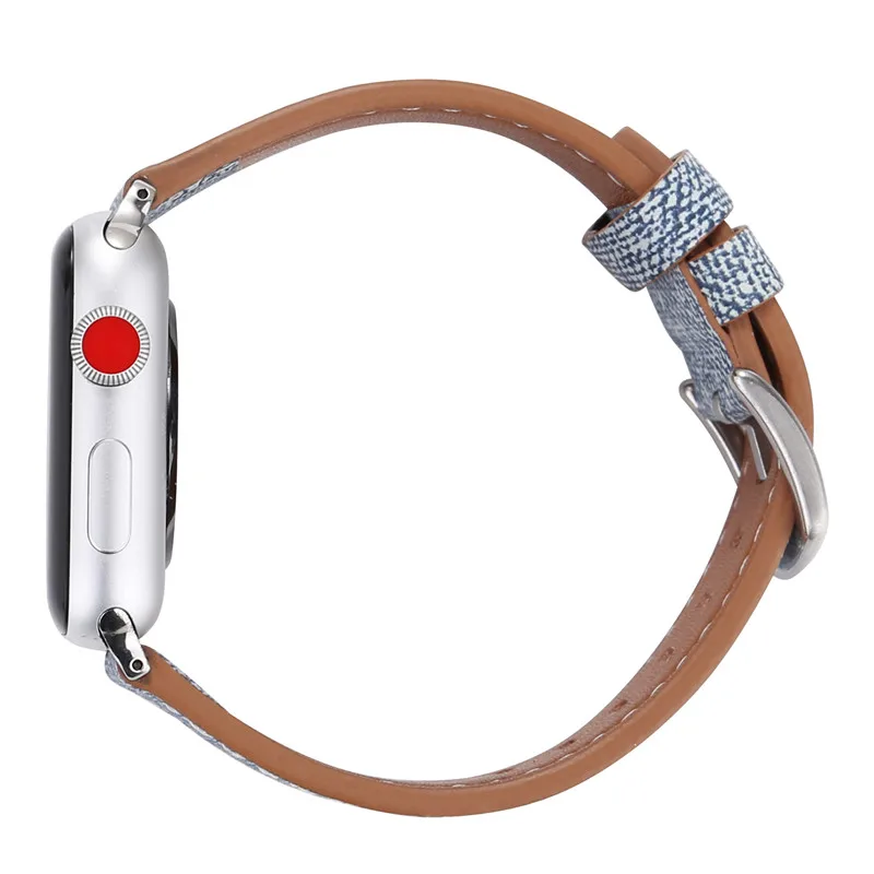Джинсовые сменный ремешок для наручных часов Apple Watch 44/40 мм длина браслета спортивный браслет Повседневное браслеты для наручных часов iWatch