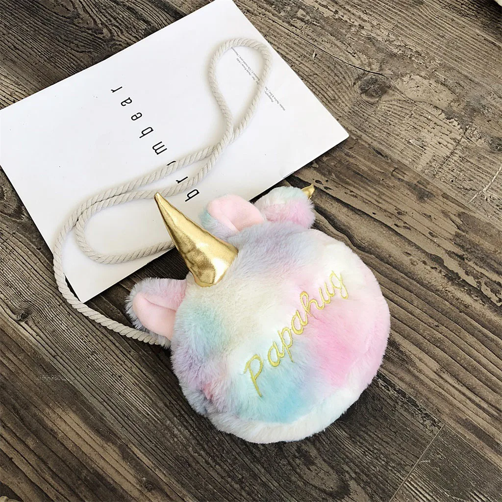 

Plush Little Angle Small Round Bag Handbag Cute Cartoon Women Chain Shoulder Bags Sac Main Femme Torebka Damska #T1P