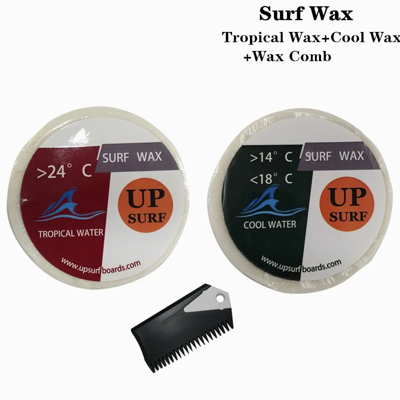 

Surfboard Warm/Cool/Tropical Water Wax 2 per set +Wax Comb Surfing SUP