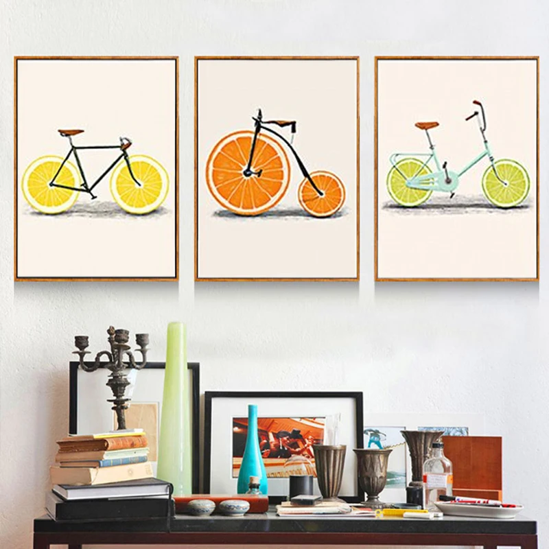 Abstract-Fashion-Bike-Lemon-Orange-Fruit-Print-Canvas-Paintings-Kitchen-Decor-Nordic-Posters-Minimalist-Wall-Art