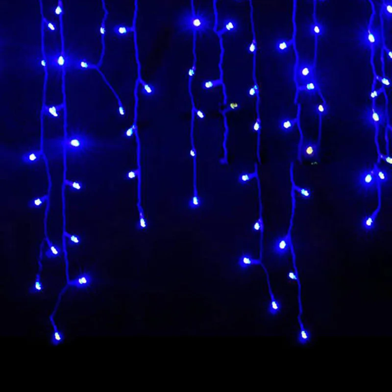 96Leds Garden Curtain Icicle String Lights 4M EU Garland 0.6 Droop Outdoor Icicle Lamp Holiday Wedding Party Festival Home Decor (14)