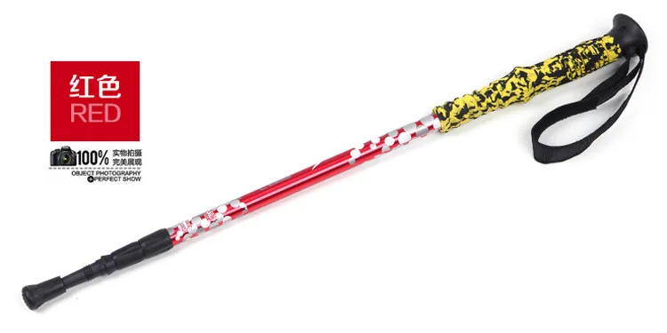 Customizable Aluminum Alloy Cane Three-section Extendable Outdoor Alpenstock Anti-slip Walking Stick for the Elderly Cross Borde