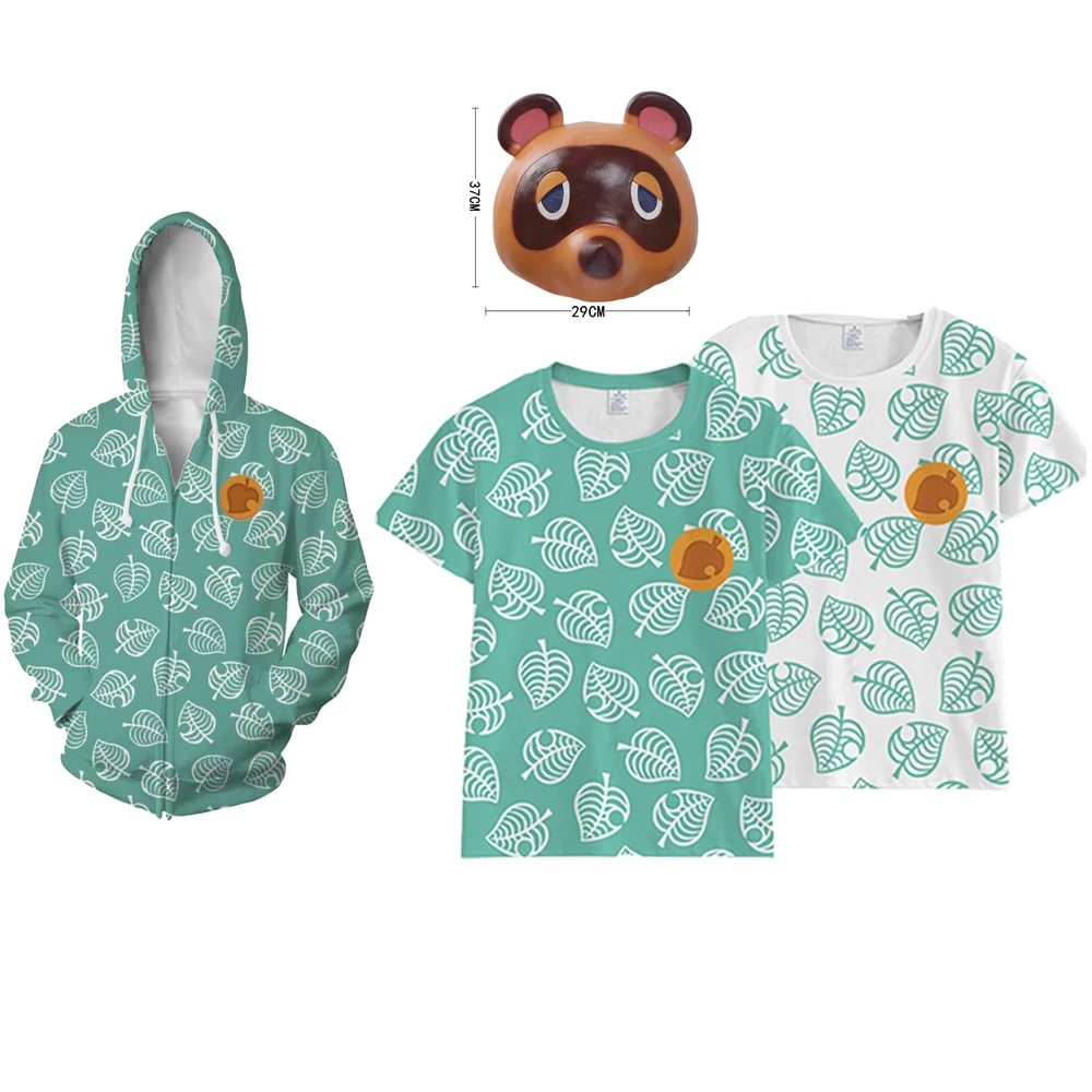 Adults Kids Game Animals Crossing Cosplay Costume T Shirt Men Women Boys Girls Tom Nook Shirts Raccoon Family Zipper Coat Mask Adults Kids Game Animals Crossing Cosplay Costume T Shirt Men Women Boys Girls Tom Nook Shirts Raccoon Family Zipper Coat Mask