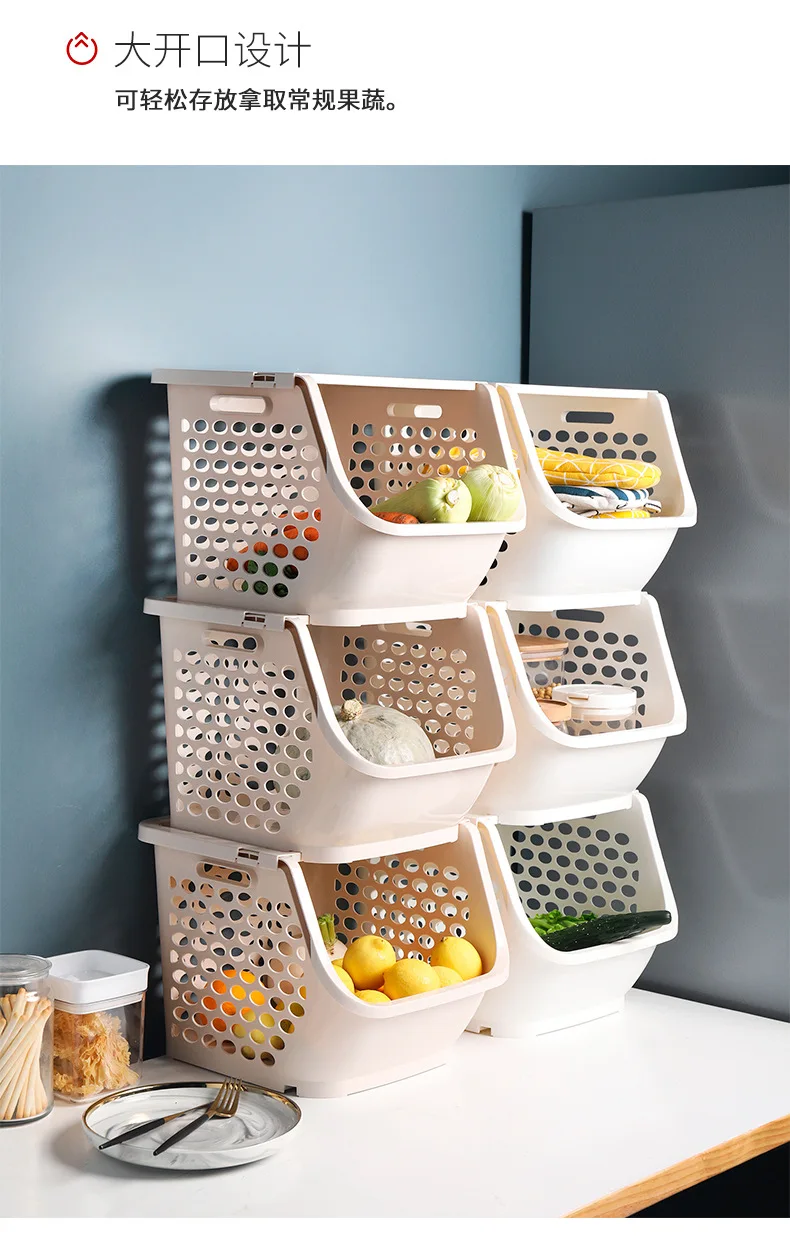 YUSAILU Vegetable Washing Baskets in The Kitchen Fruit Baskets Multi-Layer Stackable Vegetable Sinks, Strainer and Washing Fruits and Vegetables