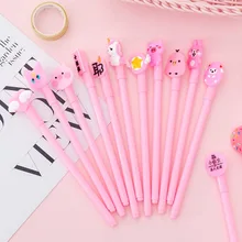 Гелевые ручки с динозавром 0,5 мм, милые ручки с единорогом, канцелярские принадлежности, гелевая ручка для письма, новая ручка Kawaii, канцелярские принадлежности Kawaii, школьные принадлежности