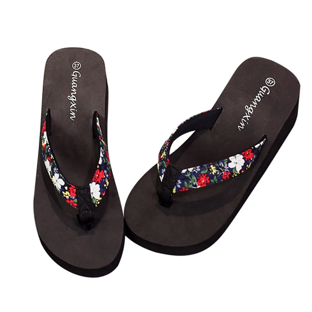 Женская домашняя обувь; женские модные летние шлепанцы в богемном стиле с цветами; пляжные сандалии; женская зимняя обувь;# CN30
