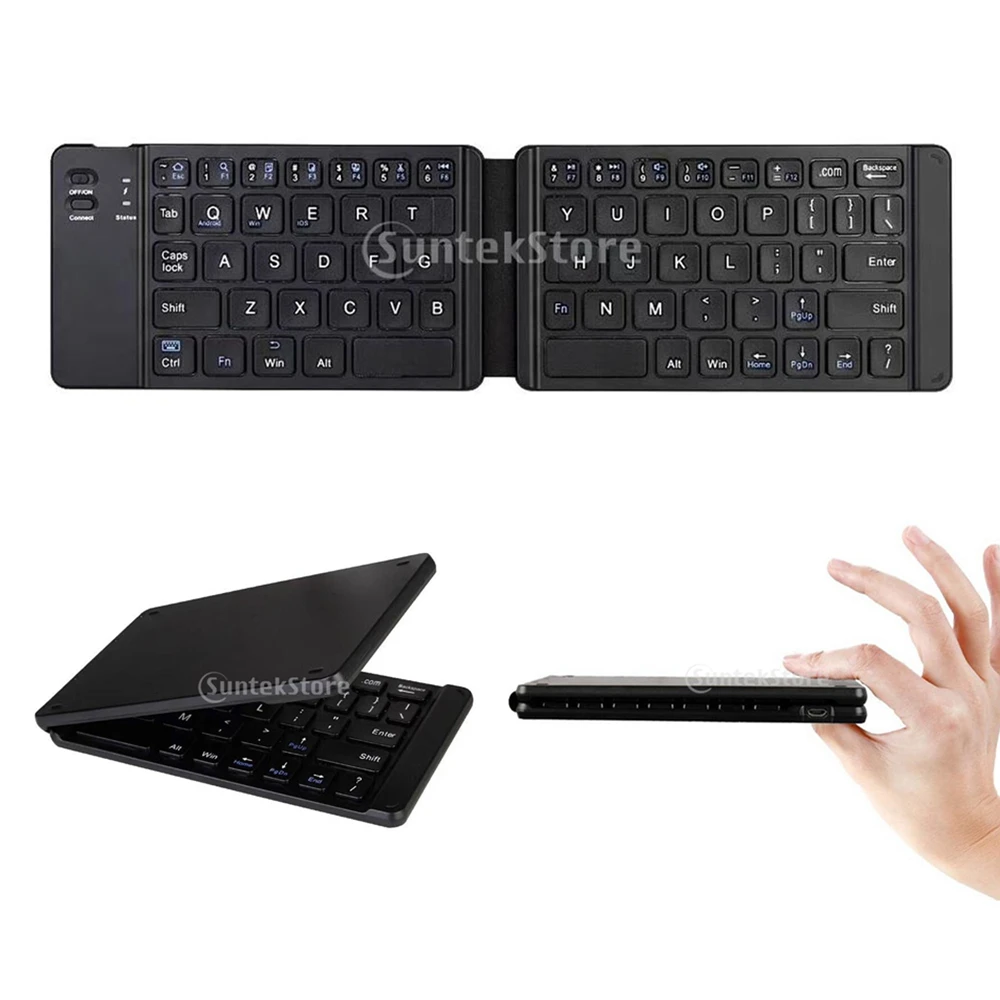 Light Handy Bluetooth 3.0 Folding Keyboard Portable Foldable BT Wireless Keypad For ipad IOS Android Windows Tablet phone 