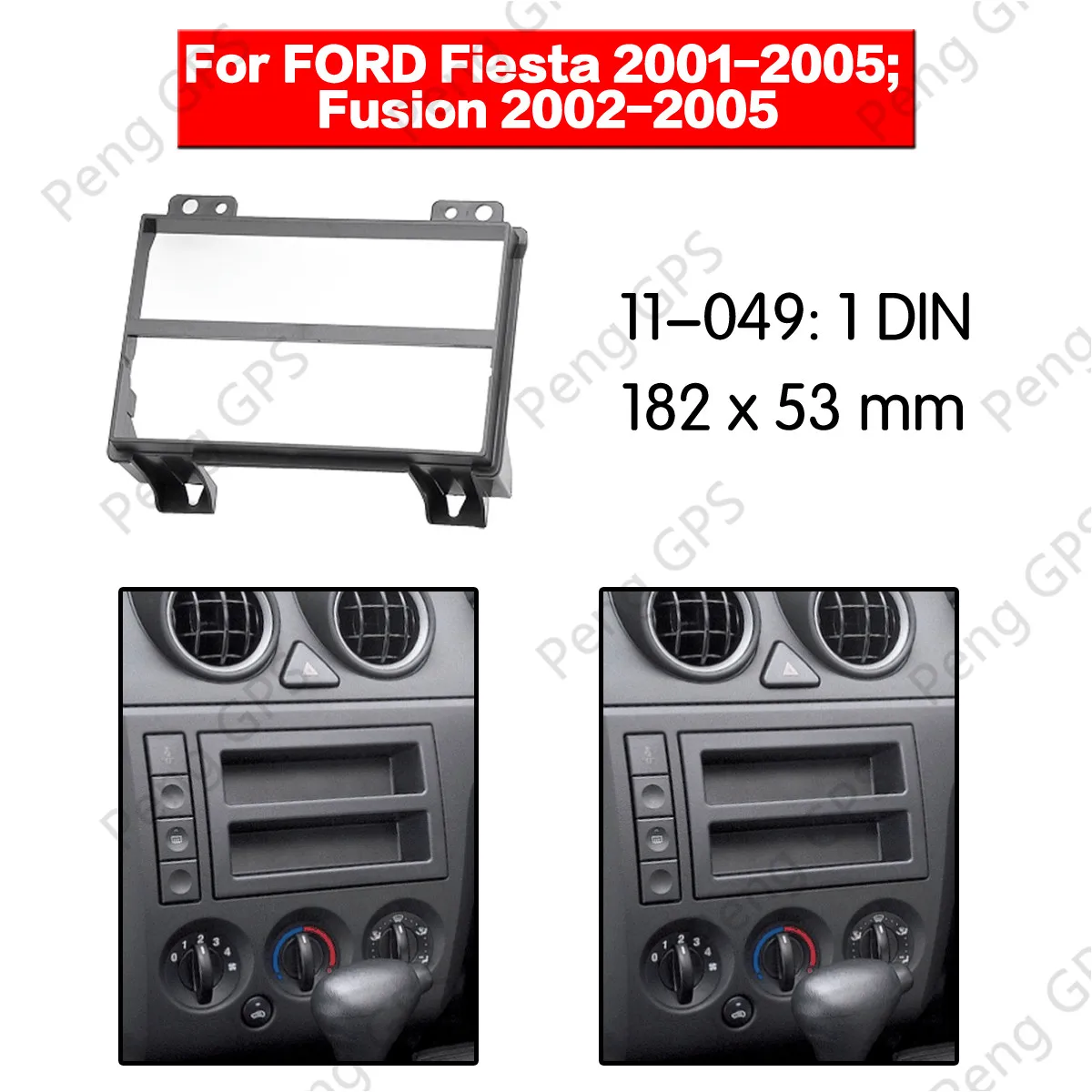 Автомобильная рама пластины панели 1DIN фасции facia для FORD Fusion Fiesta 2001-2005 стерео