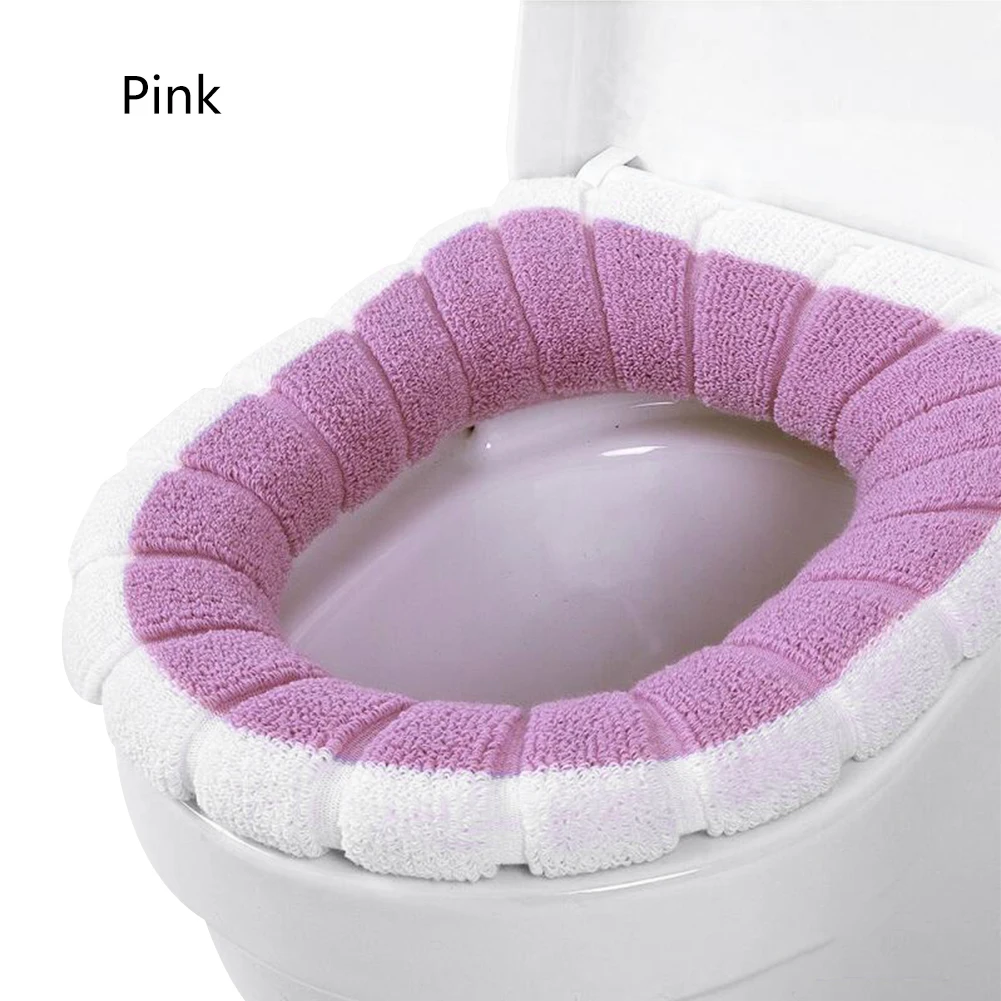 Pink Ванная комната туалет сидение для унитаза моющийся Мягкий теплый коврик Чехол Подушка Удобная Экологически чистая маленькая безопасная ванная комната Принадлежности - Color: Pink