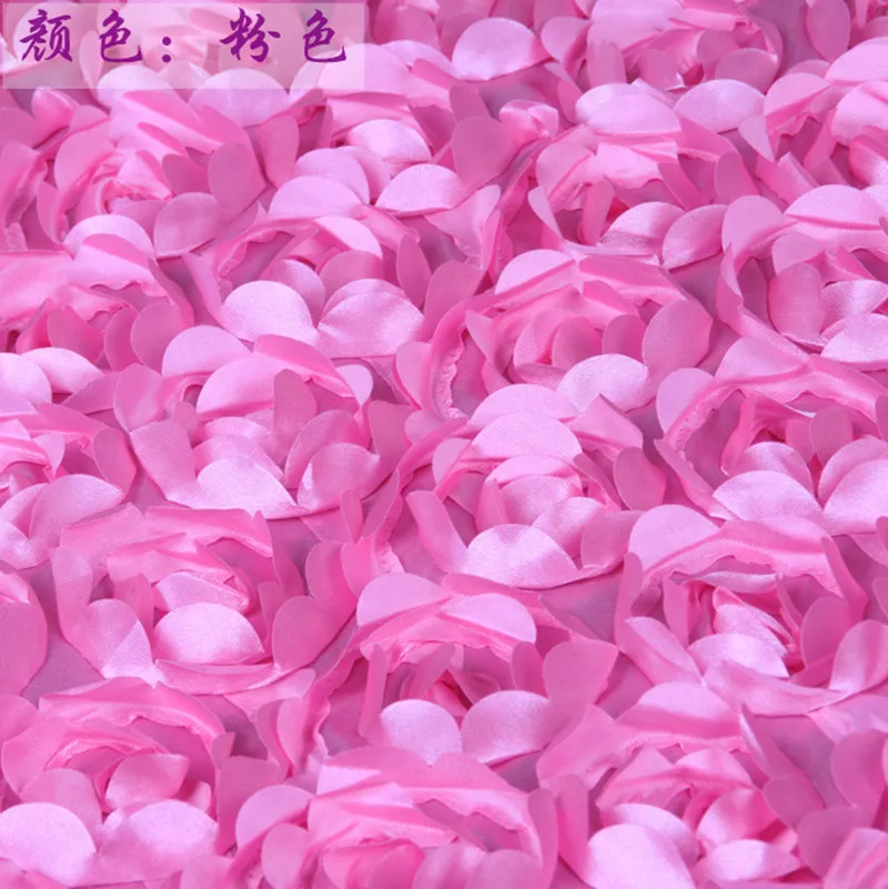  1.5*1M Wedding Three-dimensional Rose Fabric 3D Flower Sign-in Table Cloth Stage Carpet Background 