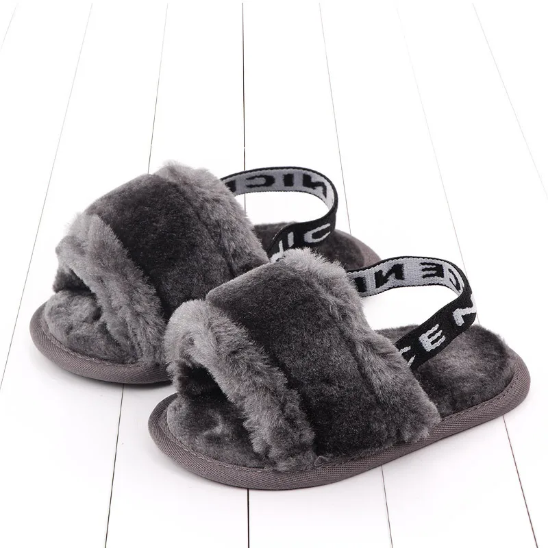Fashion Faux Fur Baby Shoes Summer Cute Infant Baby boys girls shoes soft sole indoor shoes for 0-18M