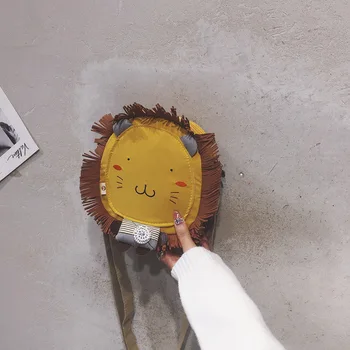 

Small Bag Cute Cartoon Shoulder Bag For Girls New Silly Lion One Shoulder Small Fresh Young Girl Canvas Messenger Bag
