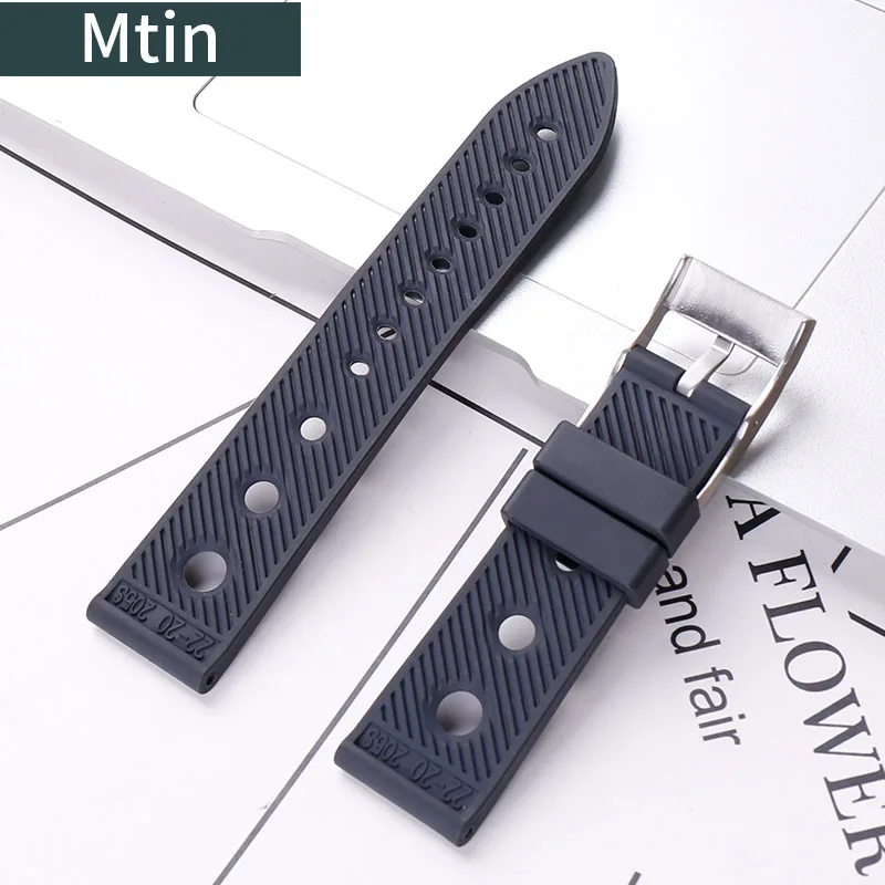 22mm24mm pin buckle rubber strap men's watch accessories For Breitling watch band outdoor sports wristband ladies bracelet Tool
