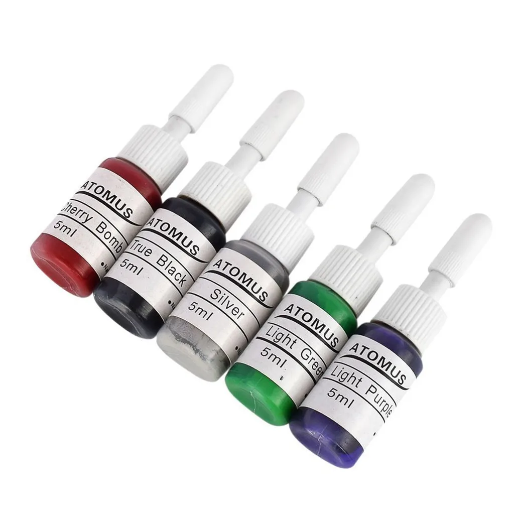 10 Color 0.18oz 5ml Premium Tattoo Ink Set Bottled Pigment Paint For Needles 10 Color 0.18oz 5ml Premium Tattoo Ink Set Bottled Pigment Paint For Needles