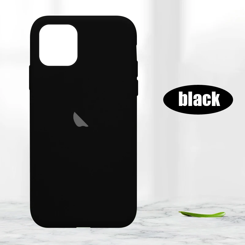 Роскошный силиконовый чехол для iPhone 11 Pro Max X XS XR XSMAX чехол Funda для iPhone7 8 Plus 7 6 6s с логотипом чехол для телефона - Цвет: black