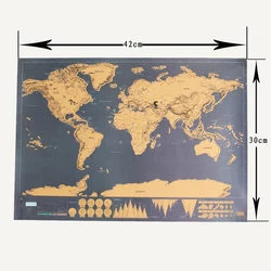 Affiche Atlas personnalisée avec drapeau du pays, carte du globe, à gratter, pour Journal, rétro, 42x30CM, décoration pour bureau et école 