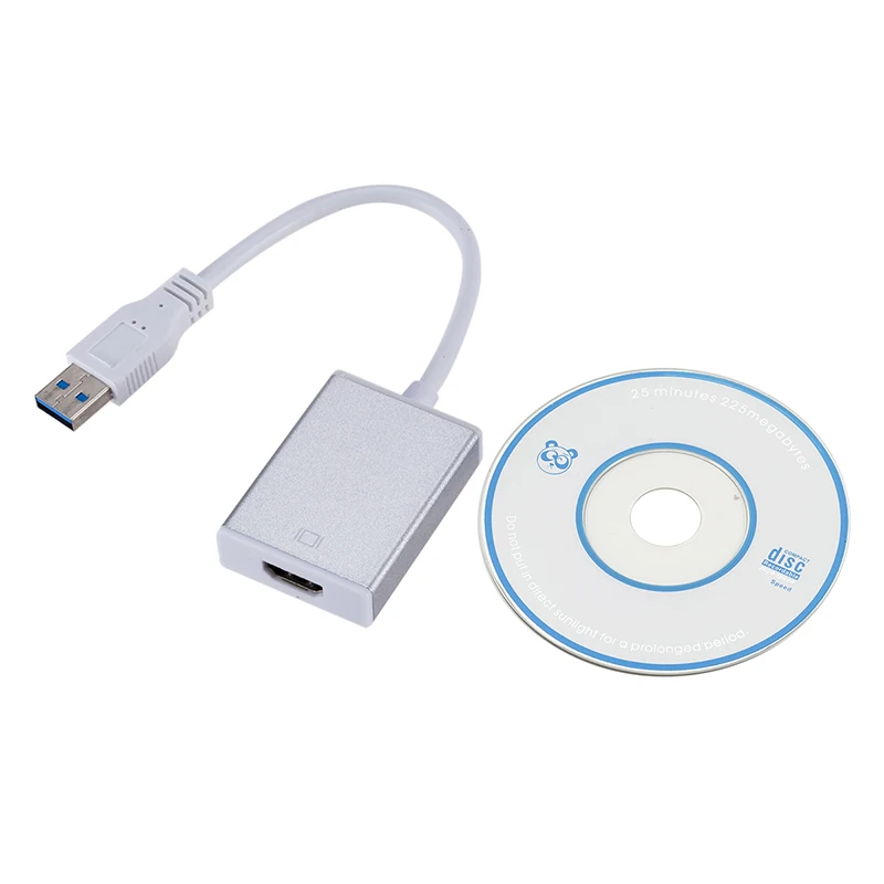 USB 3,0 к HDMI аудио видео адаптер конвертер кабель для Windows 7/8/10 шт. 1080P - Цвет: silver