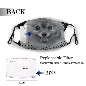 

protective mask with filter I Love My Pom Best Pomeranian anti dust PM2.5 reuse adult teen child girl