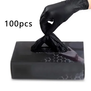 

100PCS Black Disposable Gloves Nitrile Di100Pcs Single Use Nitrile Gloves Non-slip Labor Industrial Waterproof Oil-proof