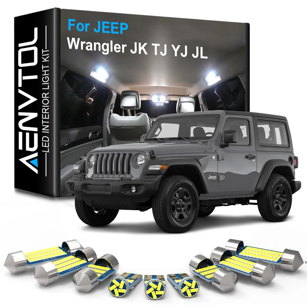 AENVTOL Canbus For Jeep Wrangler JK TJ YJ JL 1990 1994 1997 1998 2004 2005  2006 2007 2008 2013 Accessories Interior Lights LED - AliExpress