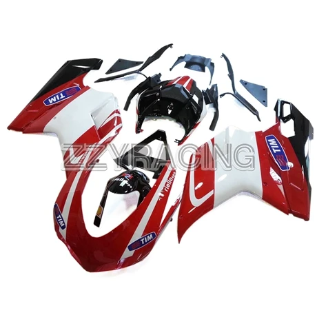 1098 2007-2008 Выполните Обтекатели Наборы для поездок на мотоцикле Ducati 1098 848 1198 2007-2012 1098 848 1198 07 08 09 10 11 для детей 12 лет ABS Пластик белый красные, черные - Цвет: 1098 2007-2008