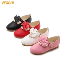 VFOCHI/ г.; детская кожаная обувь для девочек с бантом; Танцевальная обувь для девочек; детская Праздничная обувь; Повседневная модельная обувь для девочек-подростков