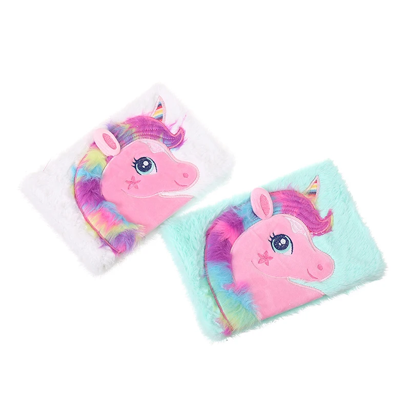 

Student School Unicorn Lined Notebook Kawaii Weekly Planner Cartoon Fur Diary Book Hardcover Notepad Lovely Stationery Diary