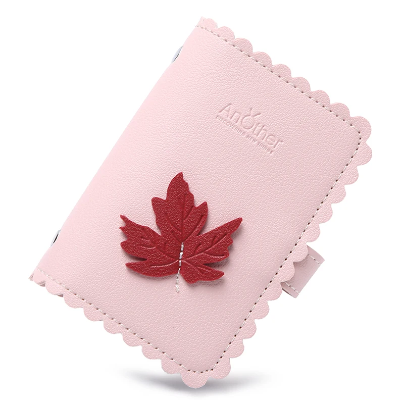 New Fashion and Simplicity Leaves 24 Slots Business Card Case Passport Cover Credit ID Bank Card Holder Wallet For Women - Цвет: pink