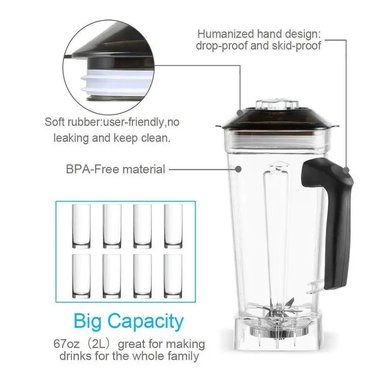 HS-200D BPA free 1650W Heavy Duty Commercial Blender Professional Blender Mixer Food Processor Juicer Ice Smoothie Machine