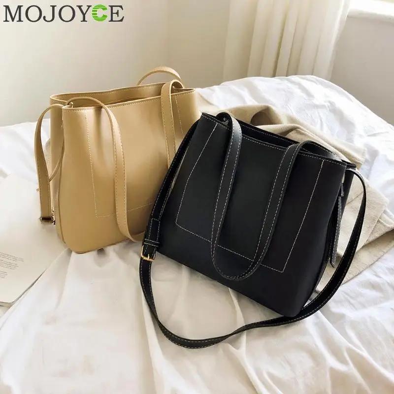 

Fashion Women PU Leather Handbags Large Capacity Messenger Shoulder Bag Vintage Shopping Totes
