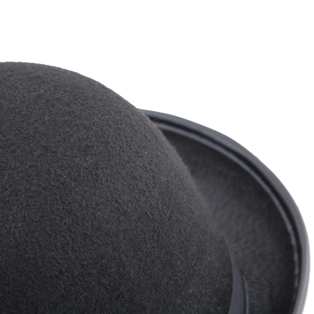 Hat Women Winter Felt Hats Men Fashion Black Top Halloween Round Caps Bowler Hats Magician Magic Jazz 918
