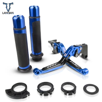 

Motorcycle Accessories CNC Adjustable Brake Clutch Levers And Handle Grips With LOGO For Yamaha 2004 2005 2006 2007 2008-2010