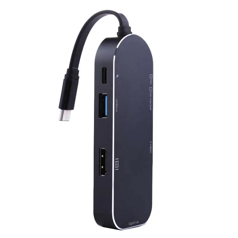

Type-C Hub Converter Hdmi+Gigabit Network Cable+Usb-C Charging Sd/Tf Card Reader