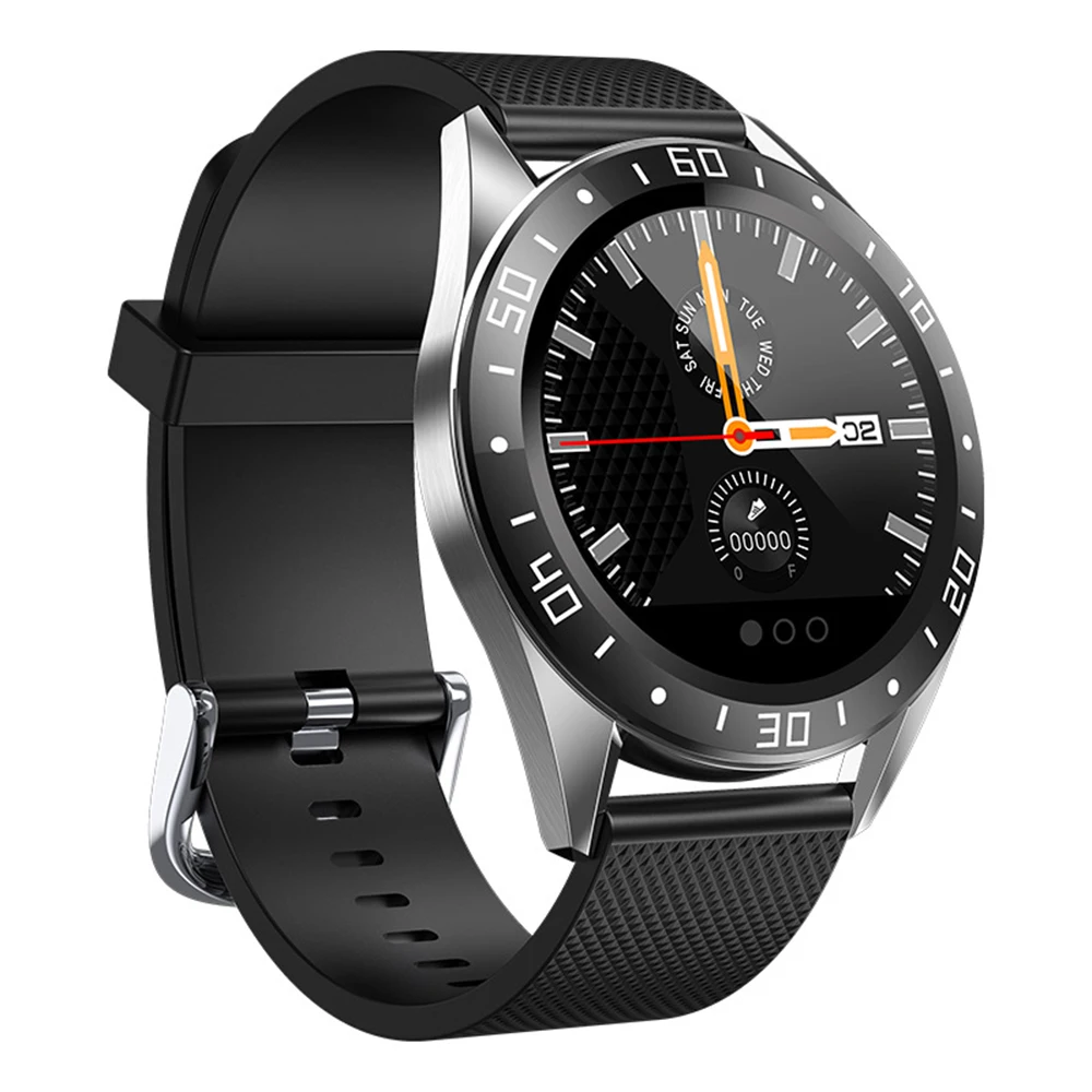 GEJIAN Смарт часы для мужчин и женщин Новая мода 1,22 полноцветный экран Bluetooth водонепроницаемые спортивные Смарт часы relogio inteligente - Цвет: Черный