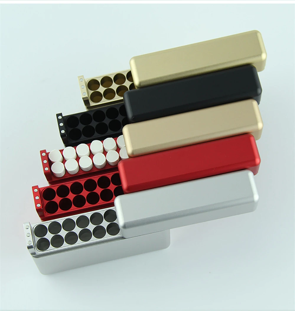 Черный Серебряный картридж электронной сигареты чехол для Iqos Heets 18 отверстий Раздвижной Тип хранение картриджей коробка для сигарет Iqos