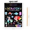 9Pcs Magic Rainbow Color Scratch Art Painting Paper Card Kit Cartoon Dinosaur Unicorn Drawing Board Kids DIY Educational Toys 6