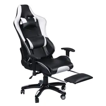 

Racing Gaming Office Chair Computer Desk 360 Degree Chair Adjustable Seat & Armrests Height Backrest Recline Retractable Leg
