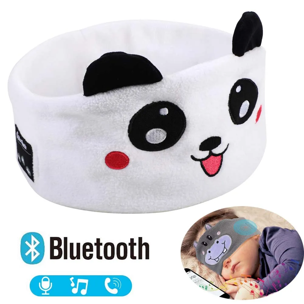 JINSERTA Cute Kid Bluetooth Headphone Sleep Mask Bluetooth 5 0 Stereo Music Player Support Handsfree Soft Headband for Phone