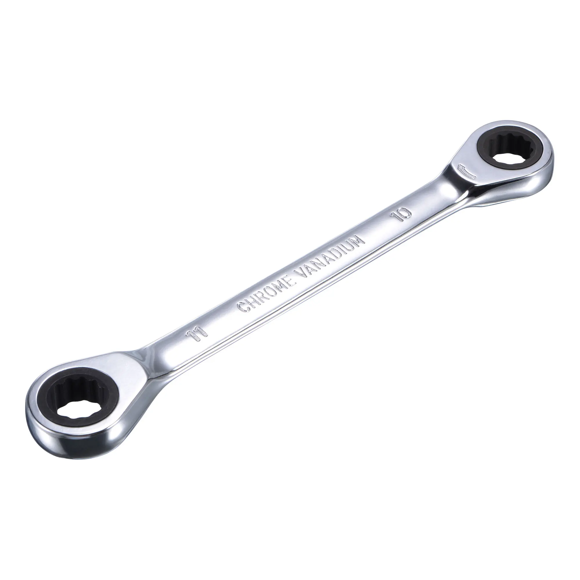 

Uxcell Double Box End Ratcheting Wrench (10mm x 11mm) Metric 72 Teeth 12 Point Ratchet Spanner Tools, CR-V
