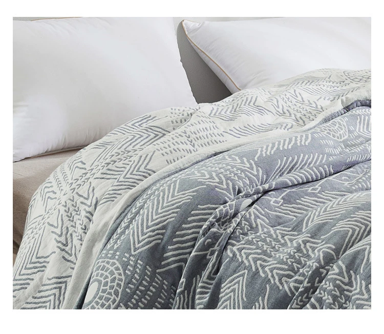 200cm*230cm Blanket Fashion Knitted Large Super Soft Flying Thread Throw Cotton Blanket For Adults Yarn Dyed Blanket