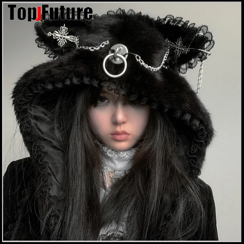 HarajukuGothicGrungeMechanicalCatEarHatForWomenGirlsWinter