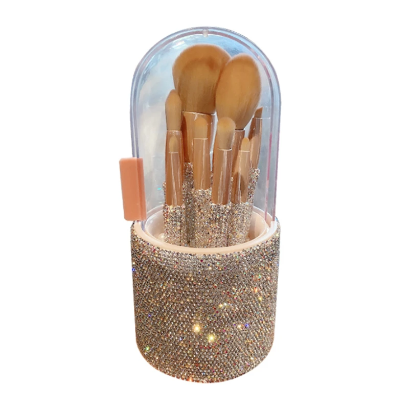 Deluxe Leather Cosmetic / Nail Brush Holder