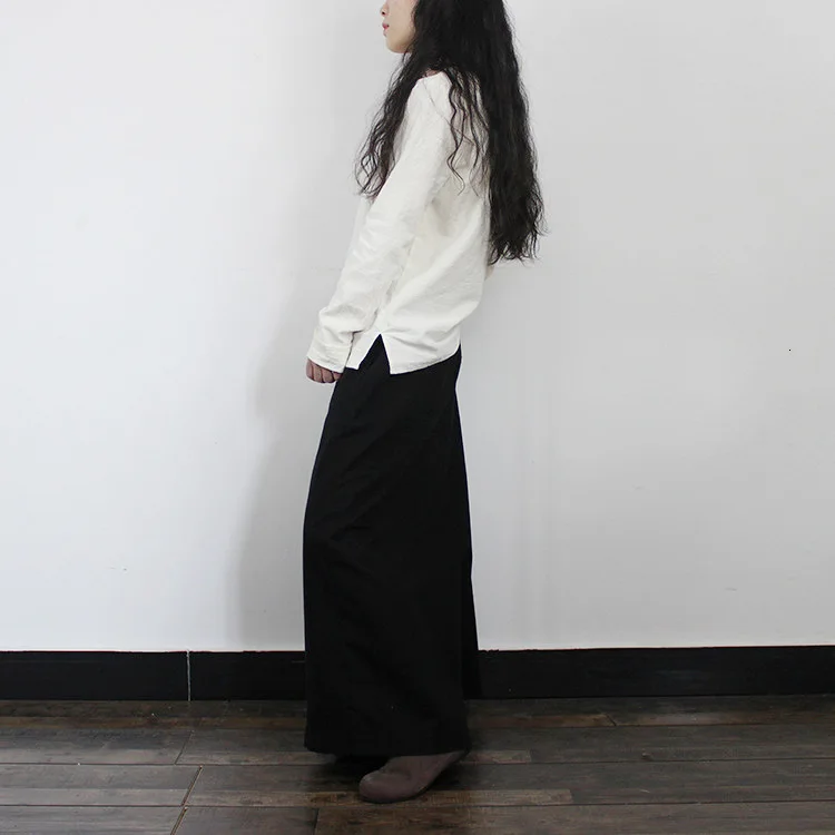 Fashion One Button Back Elastic Waist Wide Leg Pant Women Loose Asymmetric Pants Large Flare Hem Casual Trousers