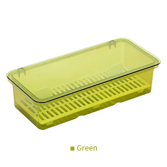 Дренажная Пыленепроницаемая коробка для хранения столовой посуды Подставка под палочки для еды кухонная Организация столовые приборы сушилка Кухонный Контейнер для хранения - Цвет: green