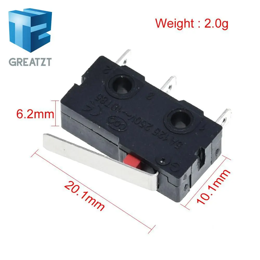 GREATZT 10 шт. тактовый выключатель на выключенном штативе 5 А 250 В микровыключатель 3
