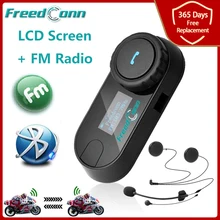 ¡Envío Gratis! Auricular intercomunicador con pantalla LCD para casco de motocicleta, TCOM-SC W, Bluetooth, Radio FM, Freedconn