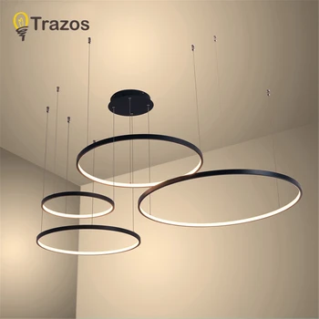 

2020 Modern led Ceiling Lights aluminum circle lights for Interior design engineering lighting Line hang LED ring Ceiling lamp